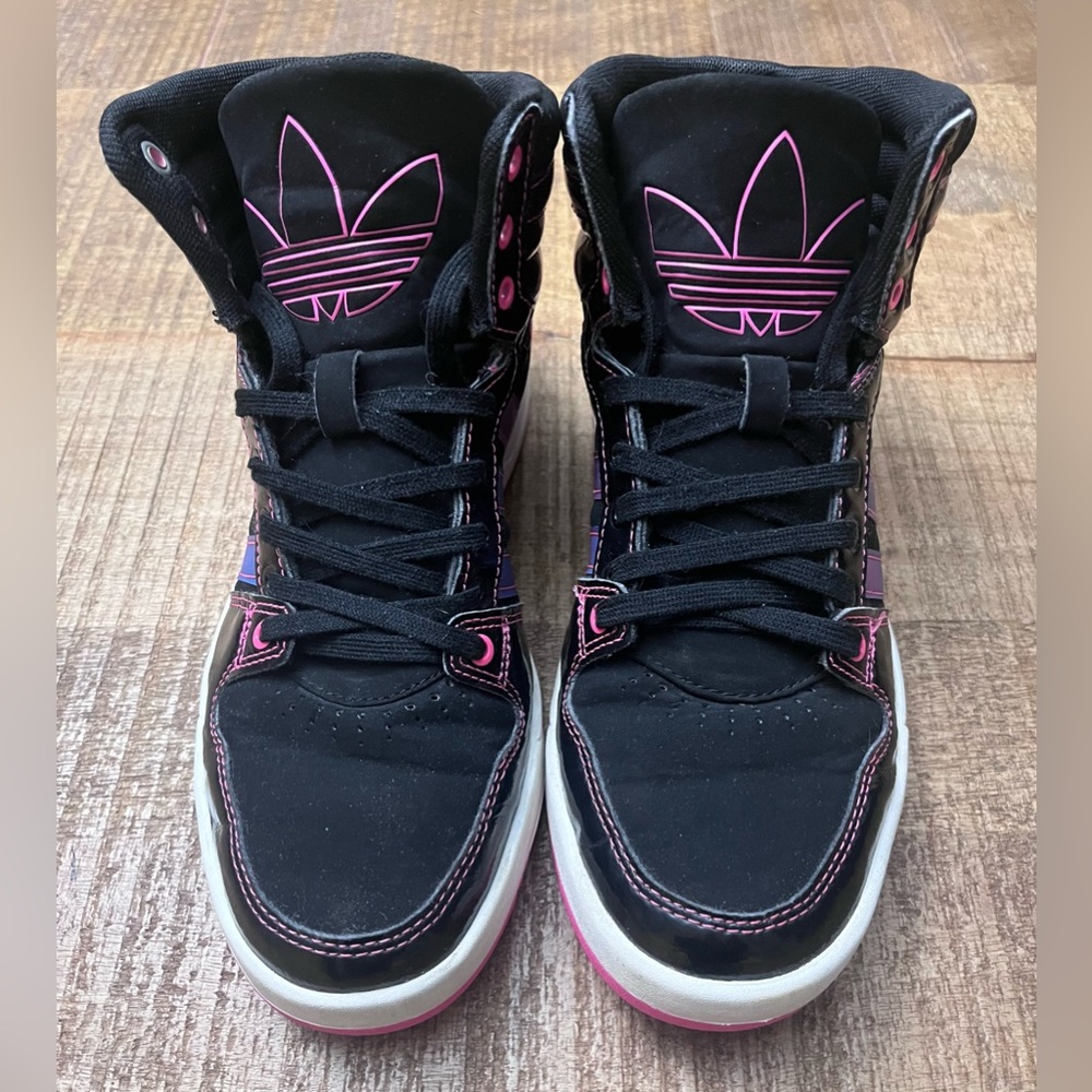 Adidas Court Attitude Mid-Top Black and Pink Sneakers